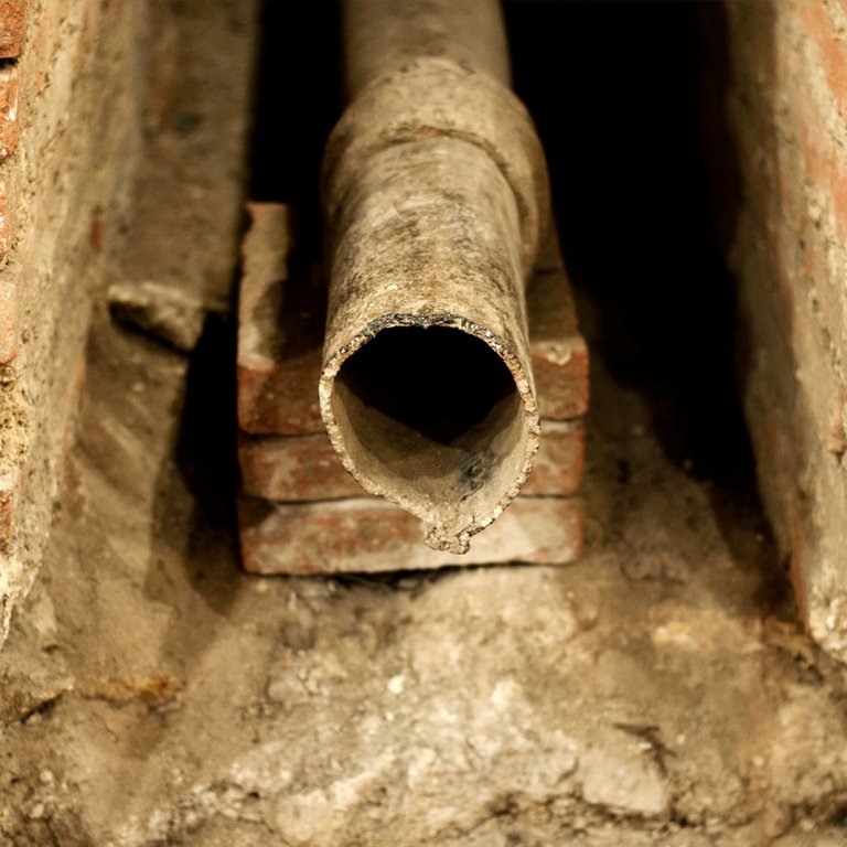 Exposed lead pipe